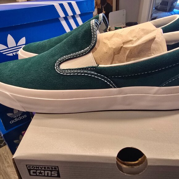 Converse Memory Foam One Star CC Pro Slip On Shoes (A11931C) Green Mens 13 NEW - Picture 8 of 14